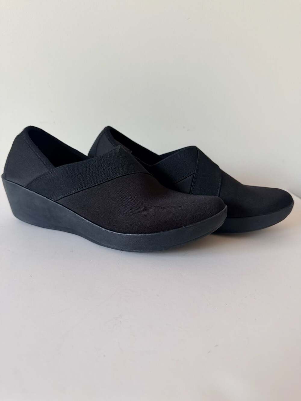 CROCS Black Wedge Slip-On Shoes